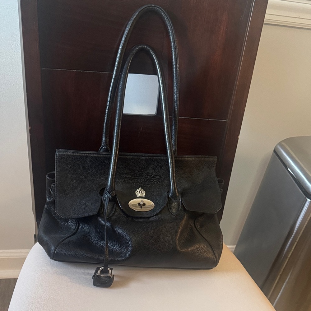 Brighton - My Flat in London Collection- Black Leather Handbag